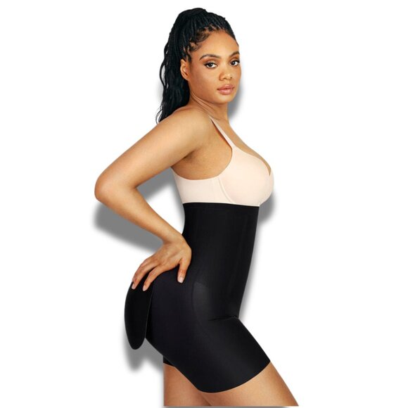 High-Waisted Black Shapewear Shorts - Picture 1 of 10